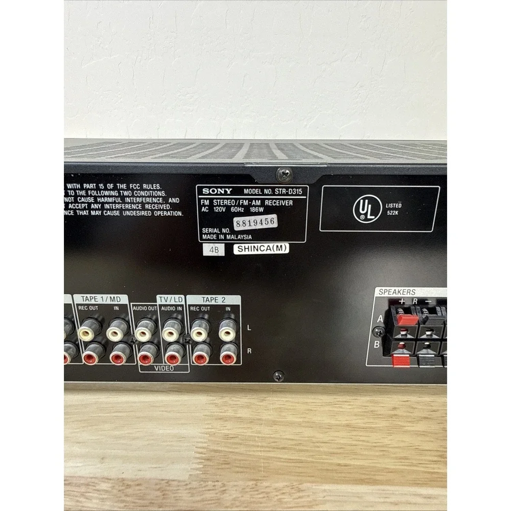 Sony STR-D315 AV Control Center AM FM Stereo Receiver Tested Working No Remote